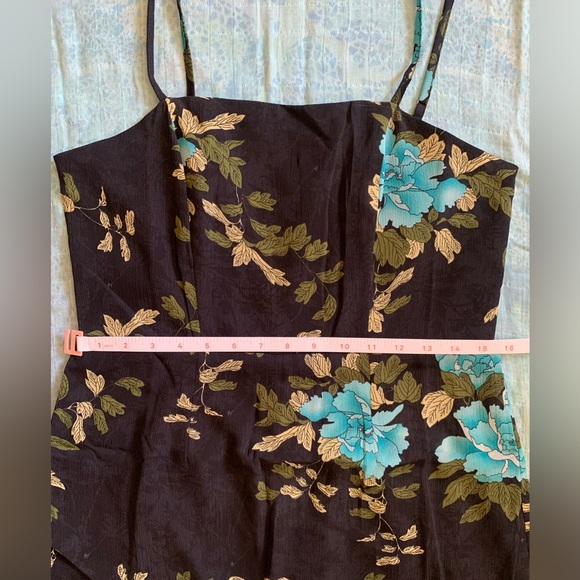 🩵NWOT Selfie Leslie Floral Romper Black & Baby Blue Adjustable Straps Size Large - Picture 9 of 10